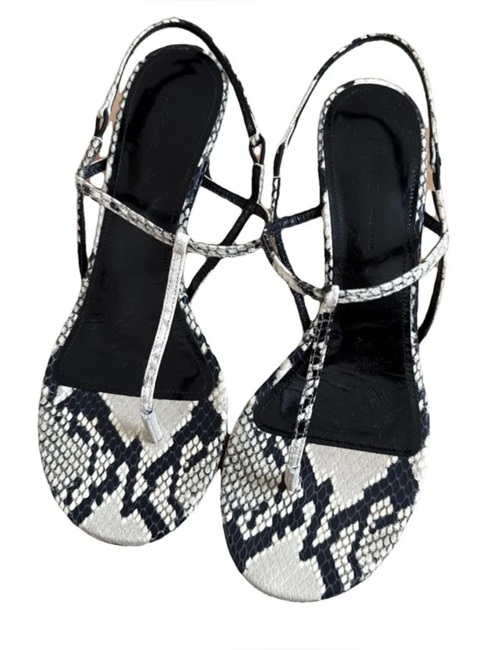 Khaite Python-Embossed Leather Linden Sandals Sz 37 - Picture 2 of 3